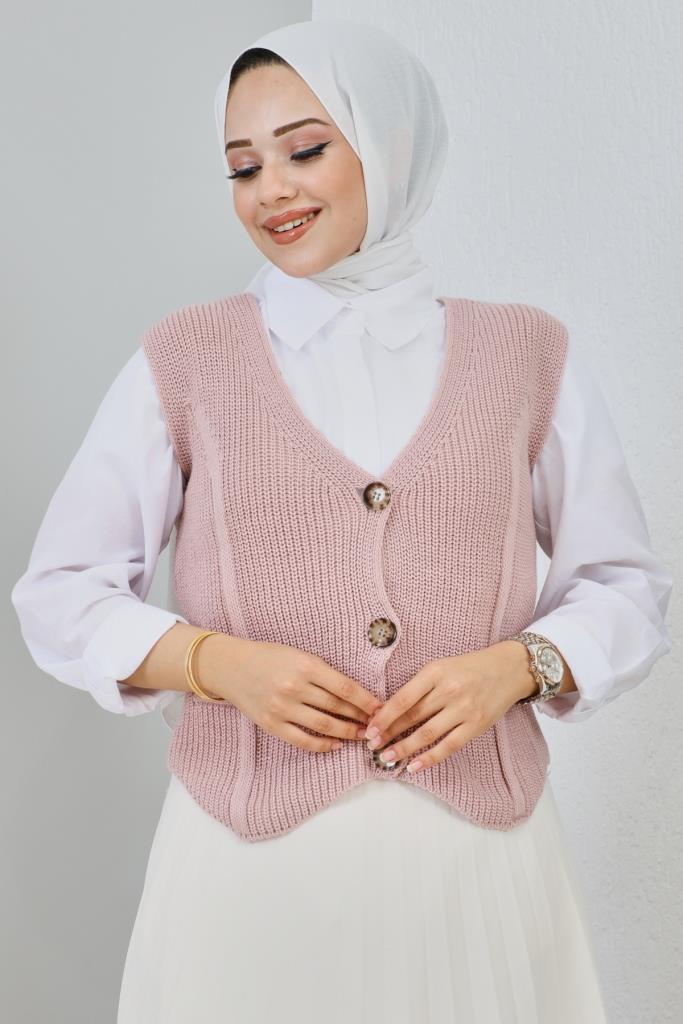 BNG سترة نسائية قصيرة بتفاصيل أزرار - كليرمونت