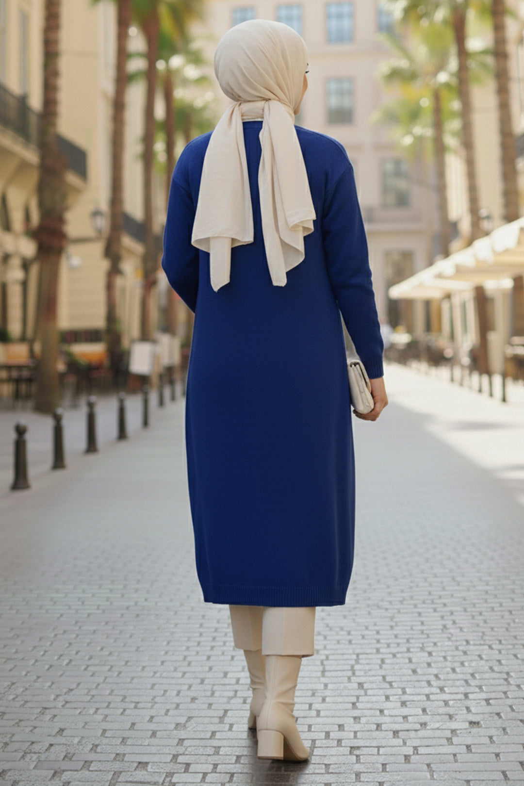 BNG Women Cepli Uzun Triko Hırka R7145 Lacivert - Völklingen
