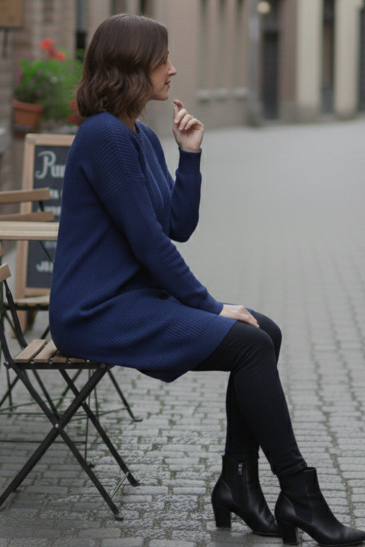 BNG Women Buttoned Sleeve Sweater R4474 Indigo - Colima