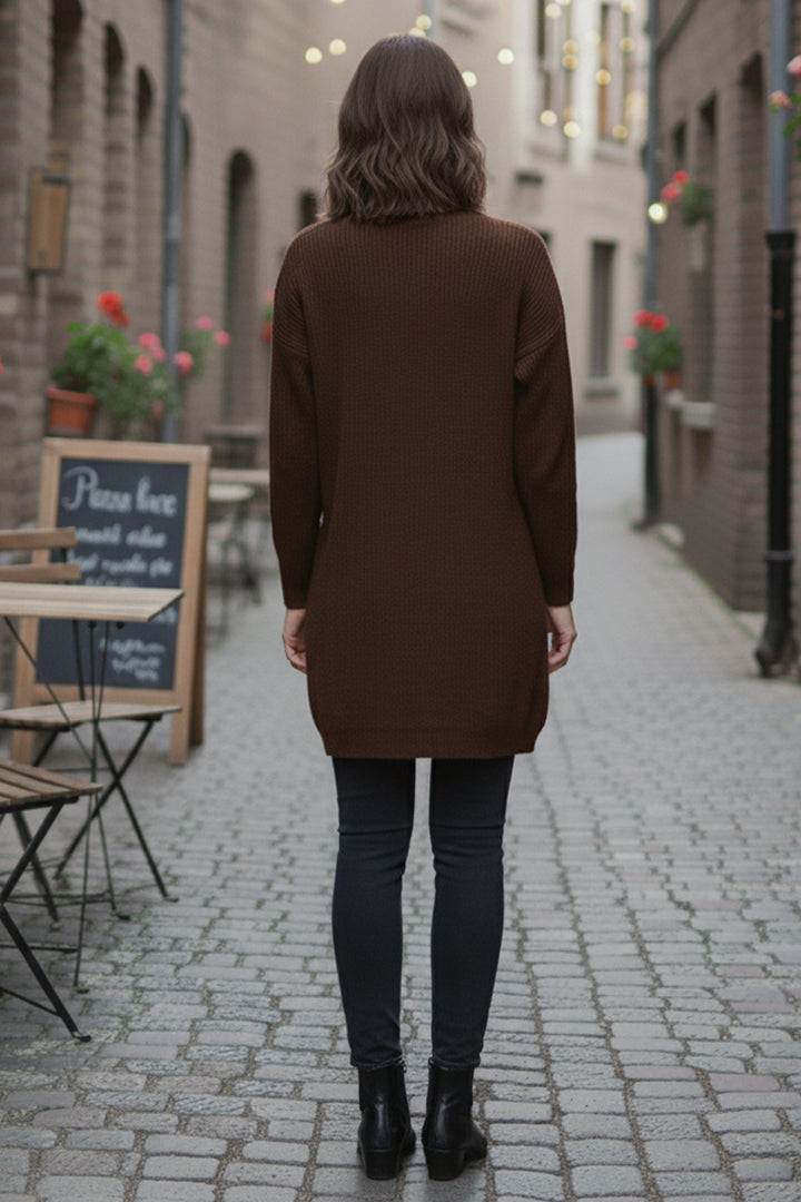 BNG Women Buttoned Sleeve Sweater R4474 Brown - Arras