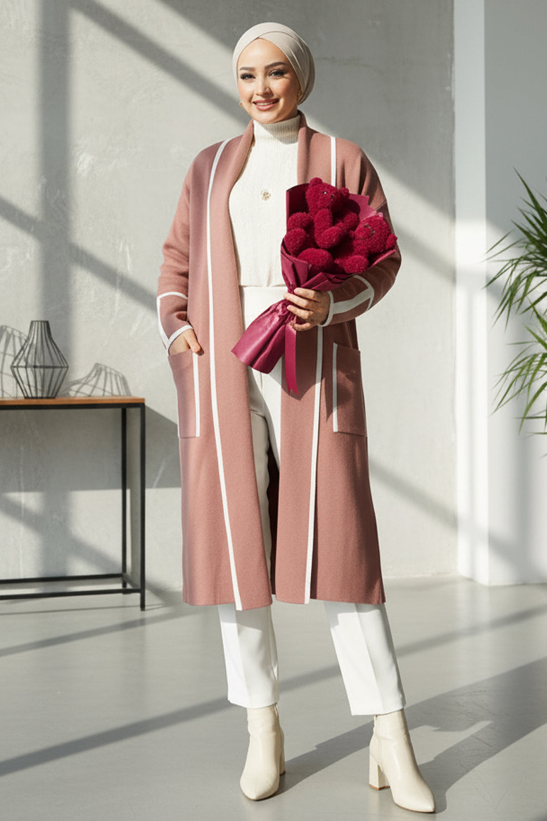 BNG Women Pocket Long Cardigan R7065 Rose Dry - Murfreesboro