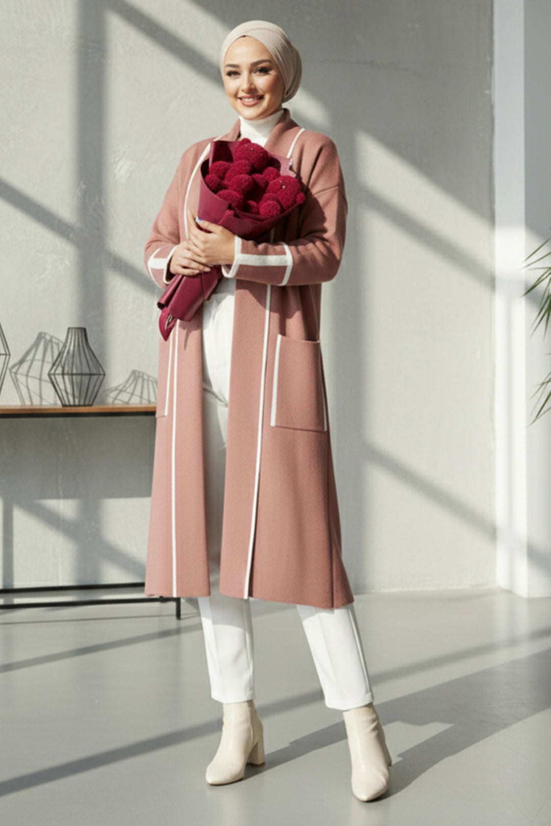 BNG Women Pocket Long Cardigan R7065 Rose Dry - Murfreesboro