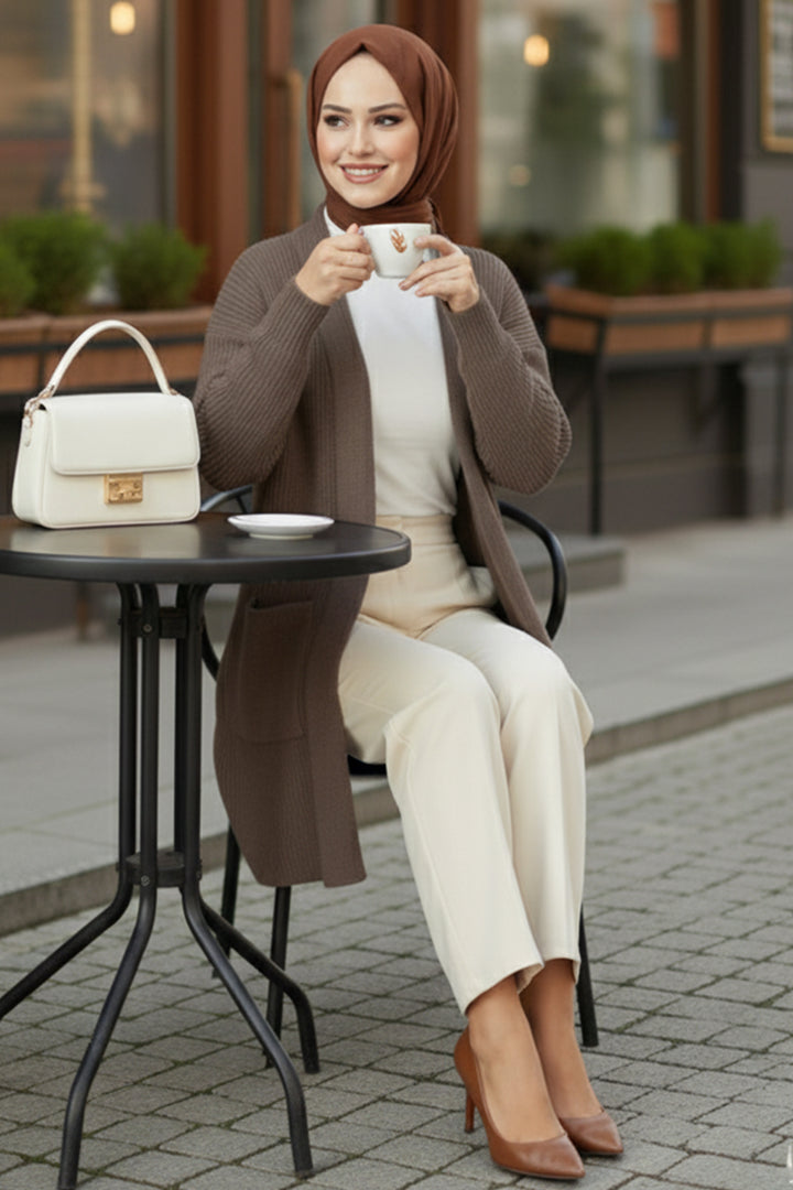 BNG Women Cepli Triko Hırka R4442 Camel - Turin