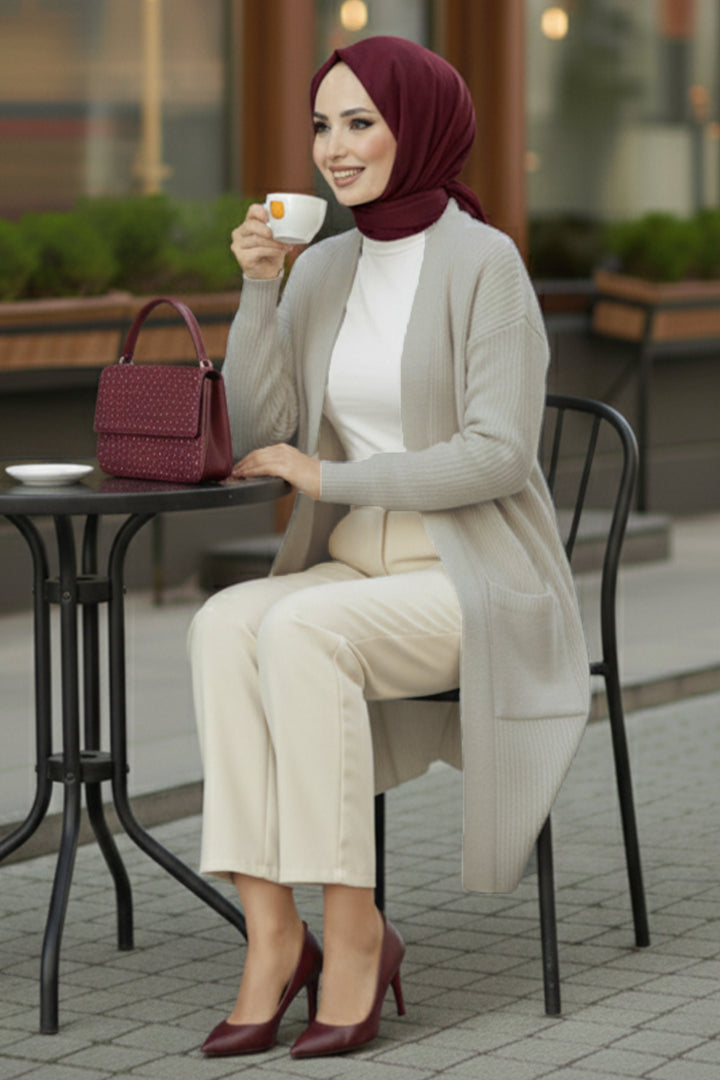 BNG Women Pocket Sweater Cardigan R4442 Ecru - Metz