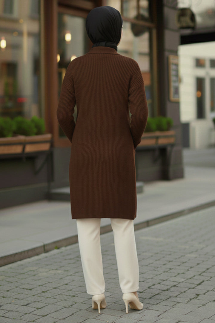 BNG Women Pocket Sweater Cardigan R4442 Brown - Providence