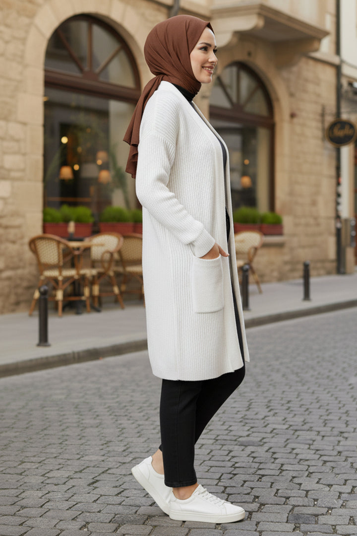 BNG Women Pocket Sweater Cardigan R4442 Stone Color - Swords