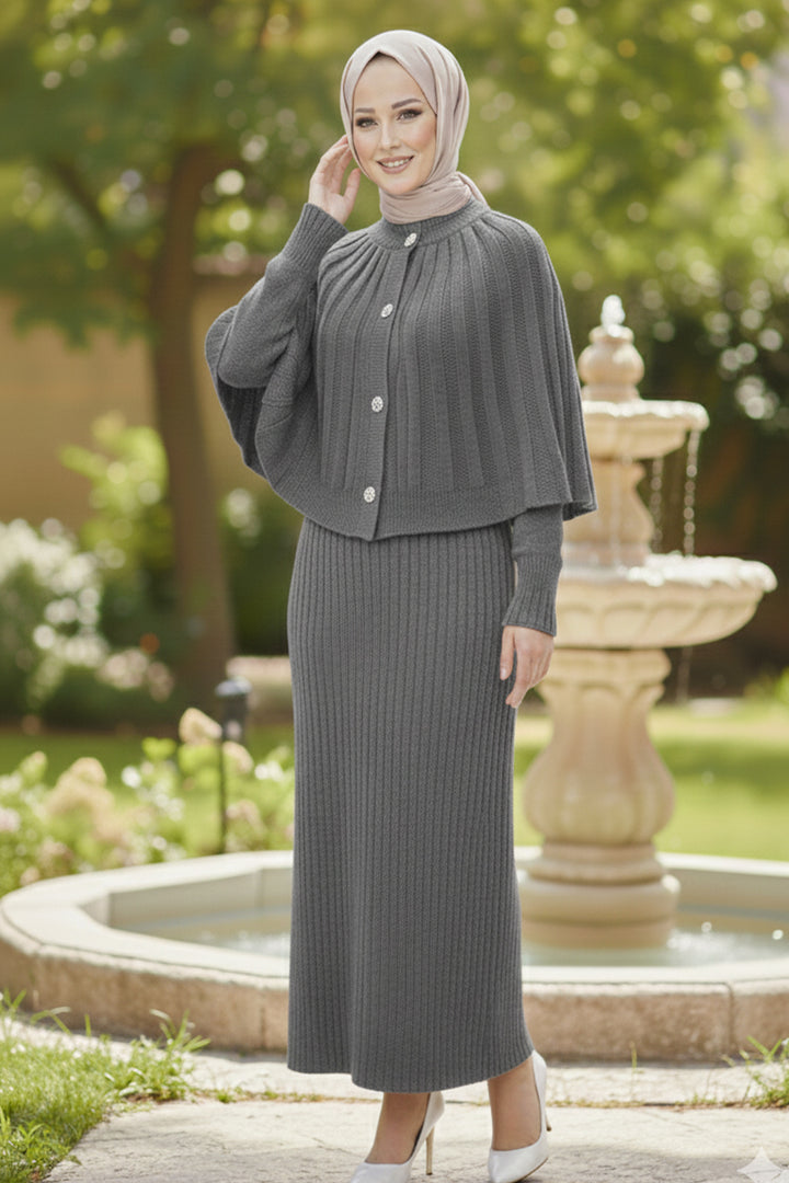 BNG Women Bolerolu Knit Dress R4478 Anthracite - Khmelnytskyi