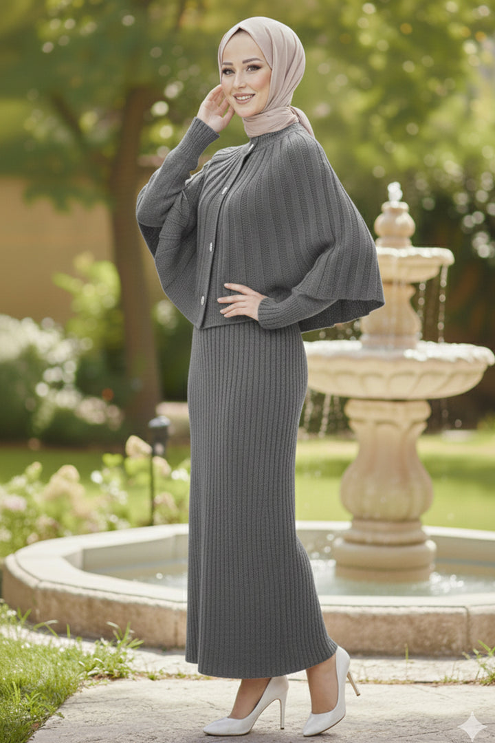 BNG Women Bolerolu Knit Dress R4478 Anthracite - Khmelnytskyi