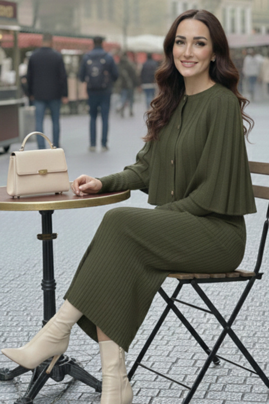 BNG Women Bolerolu Knit Dress R4478 Khaki - Kendale Lakes