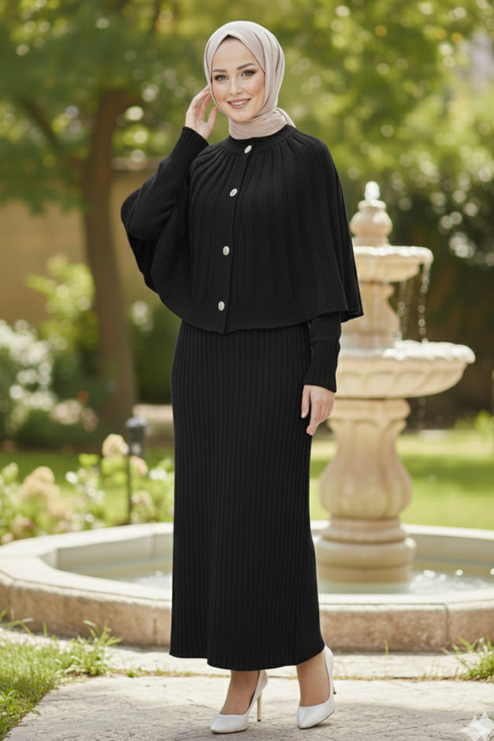 BNG Women Bolerolu Triko Elbise R4478 Siyah - Épinay-sur-Seine