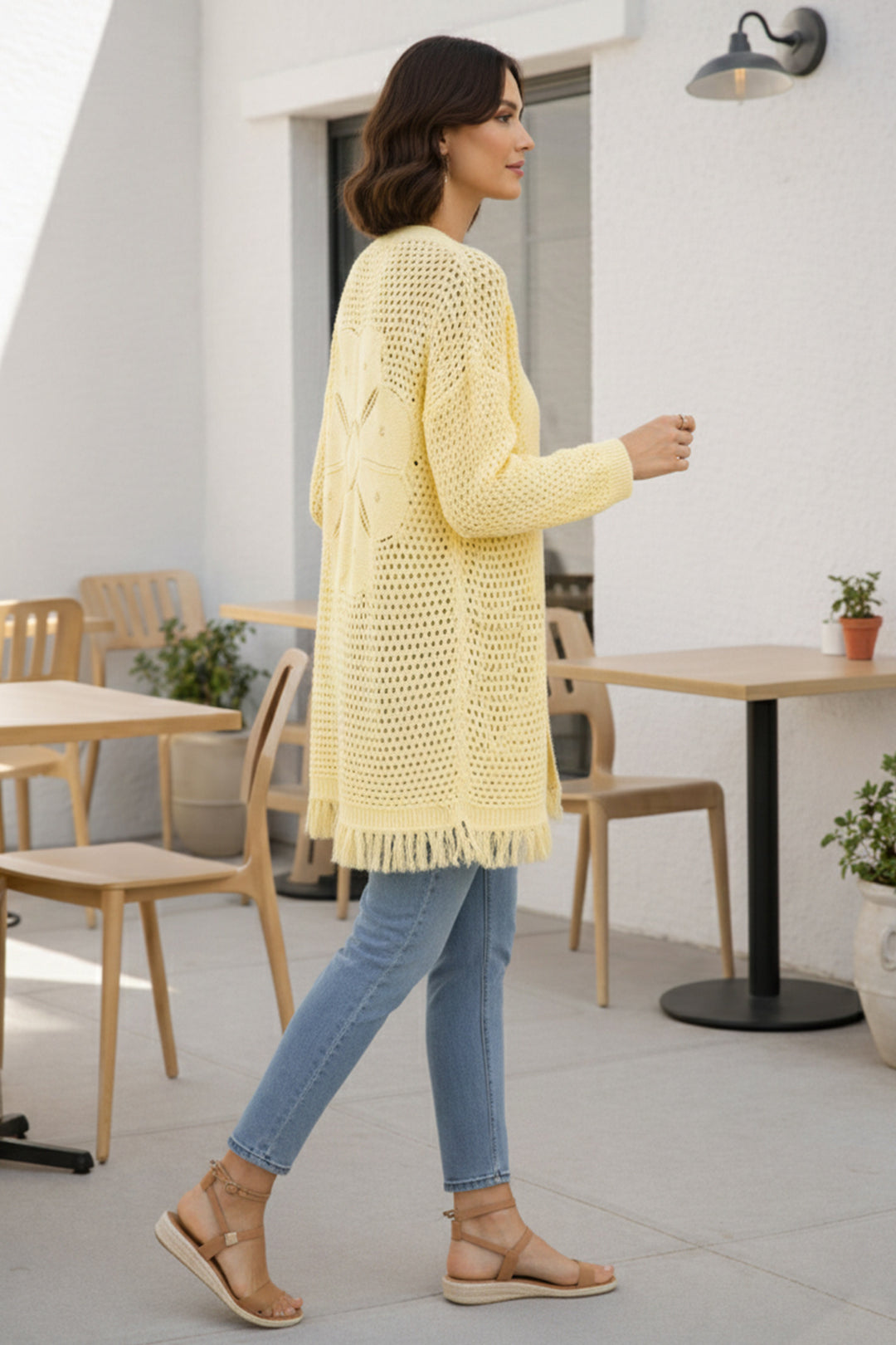 BNG Women Yazlık Pamuk Hırka R4524 Limon Sarısı - Leganés