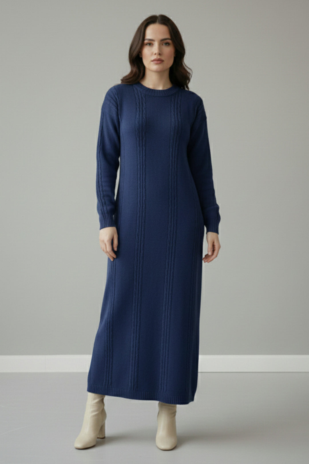 BNG Women Triko Elbise R10005 İndigo - Cortlandt