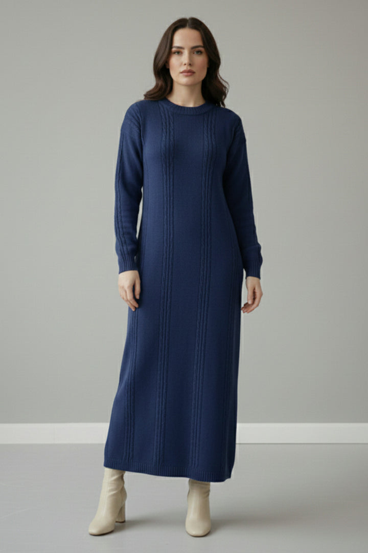 BNG Women Triko Elbise R10005 İndigo - Cortlandt