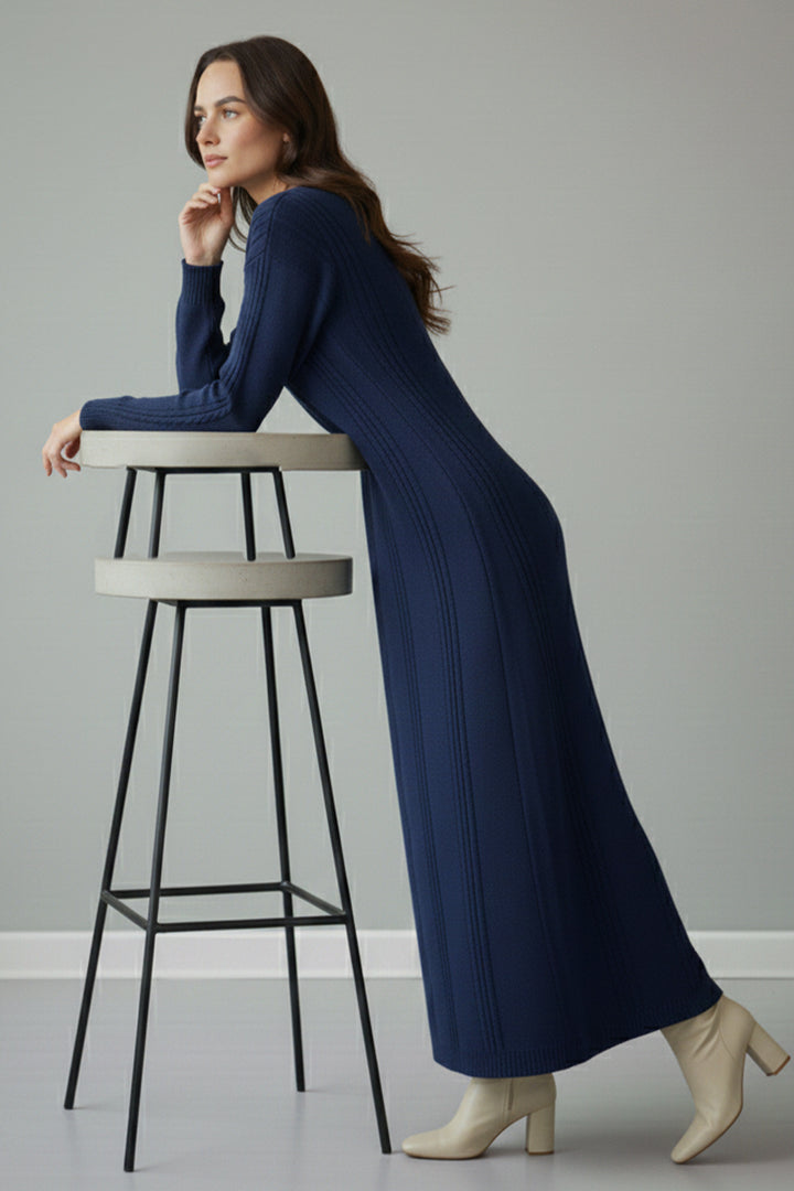 BNG Women Triko Elbise R10005 İndigo - Cortlandt