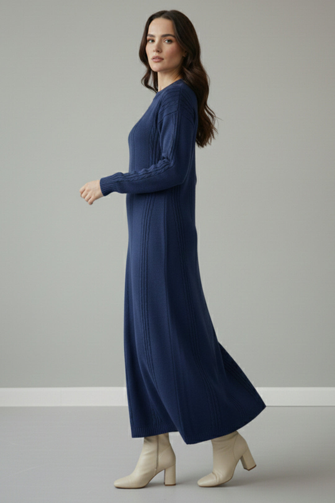 BNG Women Triko Elbise R10005 İndigo - Cortlandt