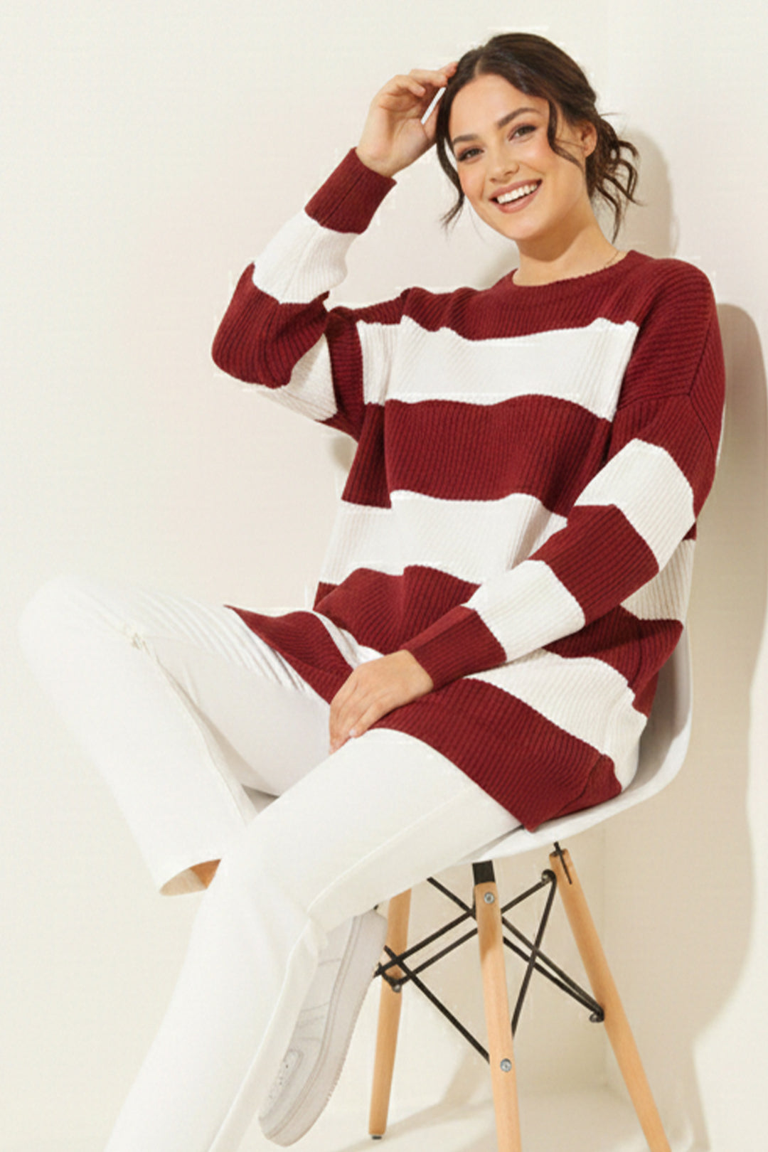 BNG Women Casual Thick Knit Sweater R4511 Burgundy - Owasso