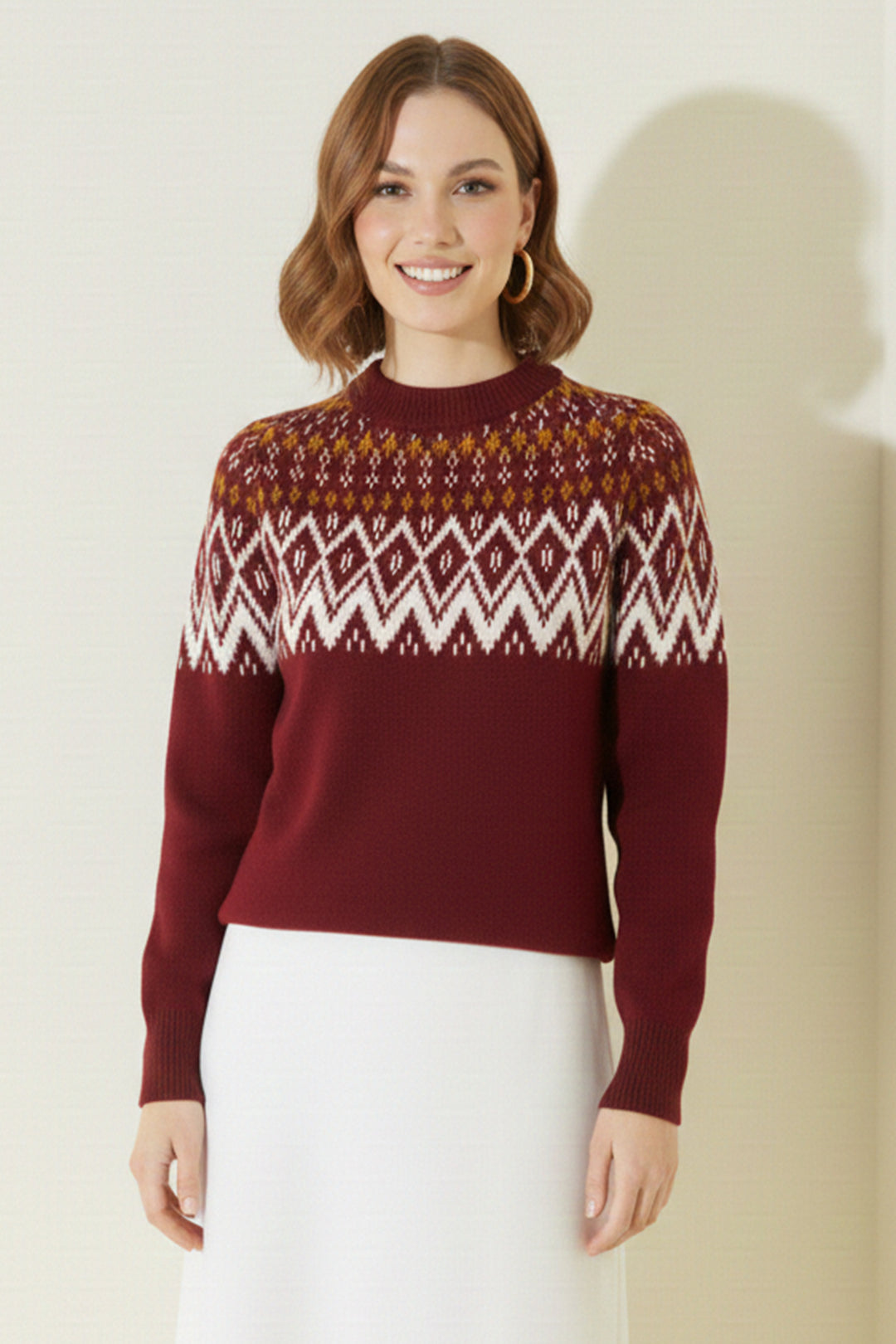 BNG Women Jakar Knit R4509 Burgundy - Great Falls