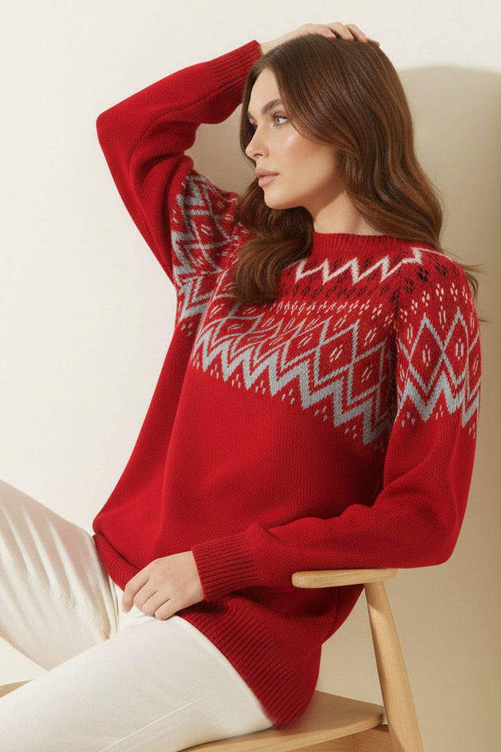 BNG Women Jakar Knit R4509 Red - San Giorgio a Cremano
