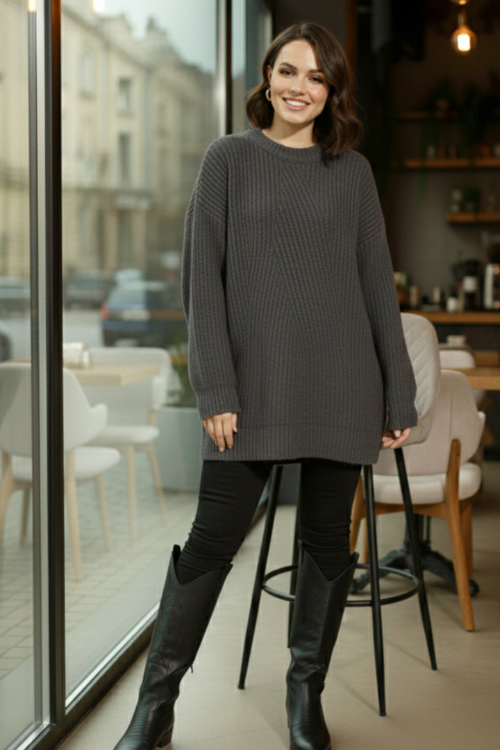 BNG Women Patterned Knit Tunic R4444 Anthracite - South Valley