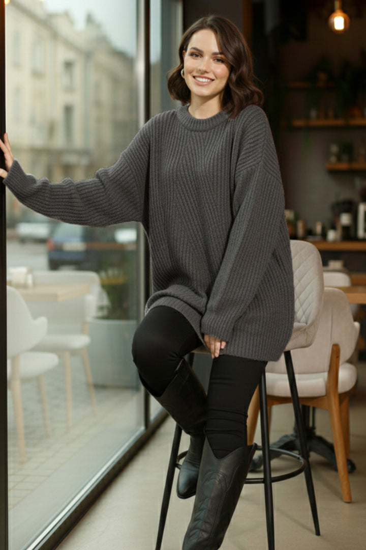 BNG Women Patterned Knit Tunic R4444 Anthracite - South Valley
