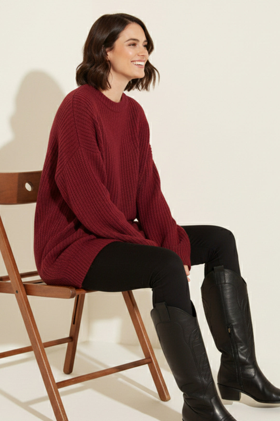BNG Women Kendinden Desenli Triko Tunik R4444 Kırmızı - Mechanicsville