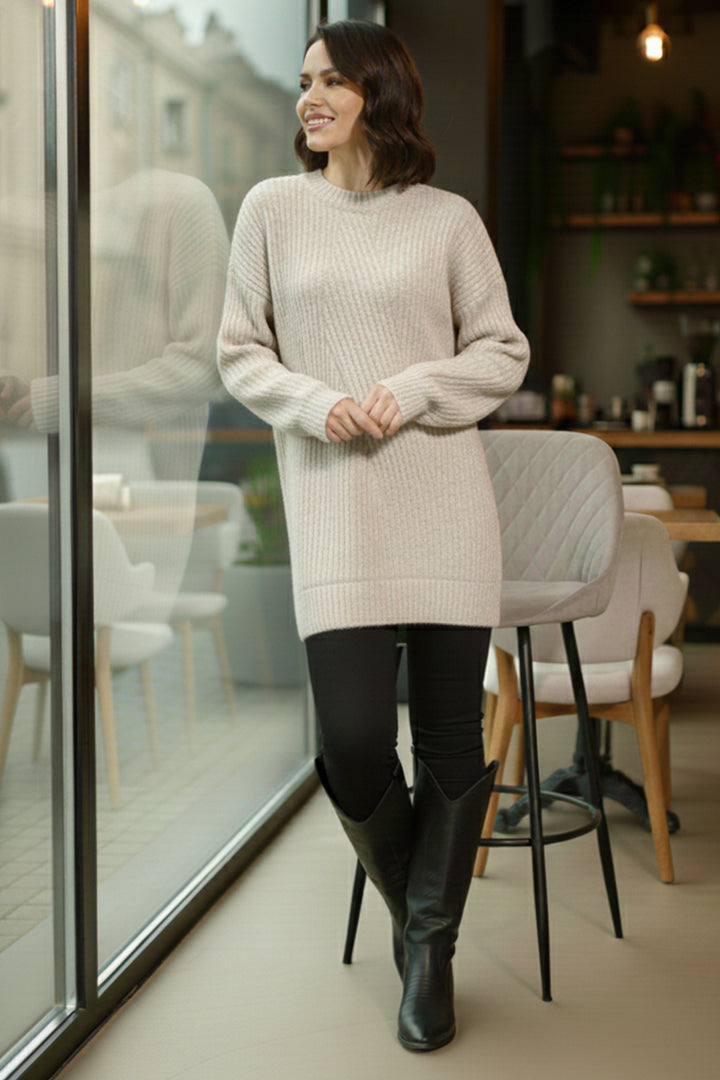 BNG Women Patterned Knit Tunic R4444 Stone Color - Palma