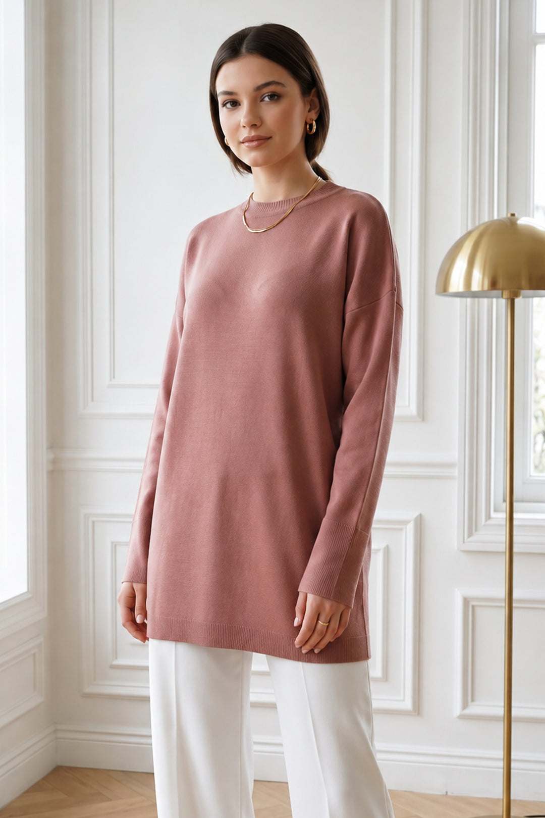 BNG Women Triko Tunik R7183 Gül Kurusu - Avilés