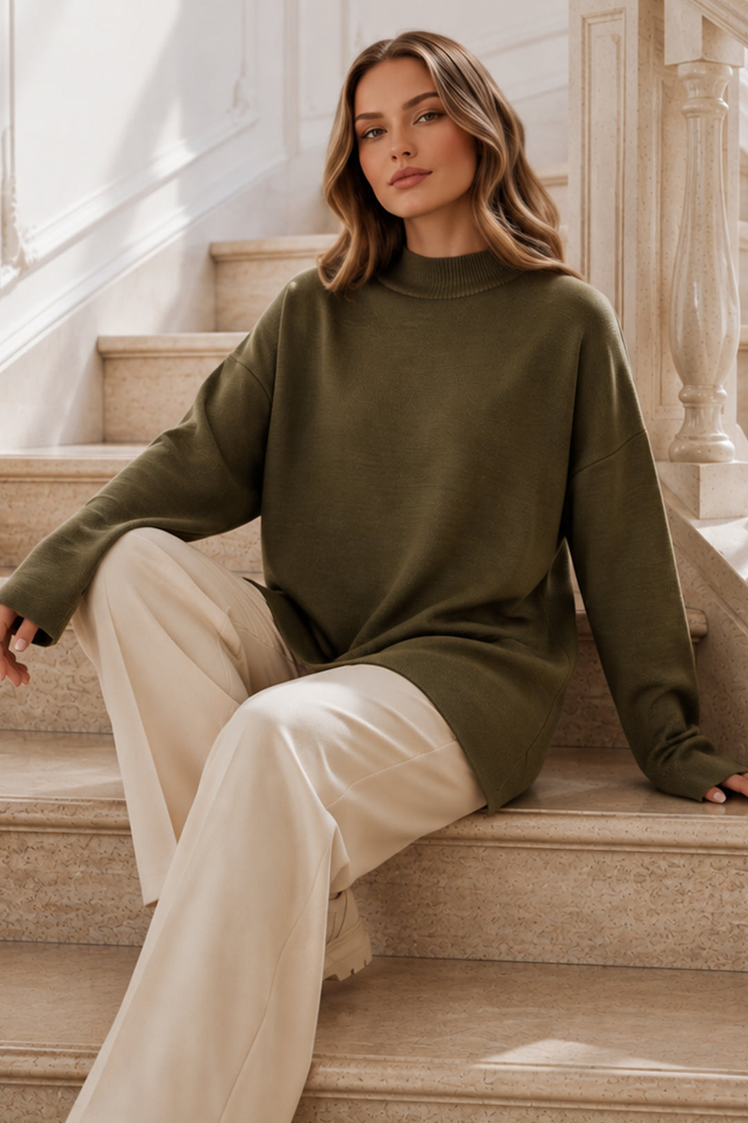 BNG Women Triko Tunik R7183 Haki - Korydallós