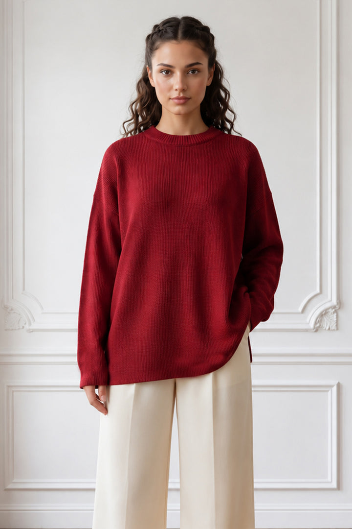 BNG Women Triko Tunik R7183 Kırmızı - Las Delicias