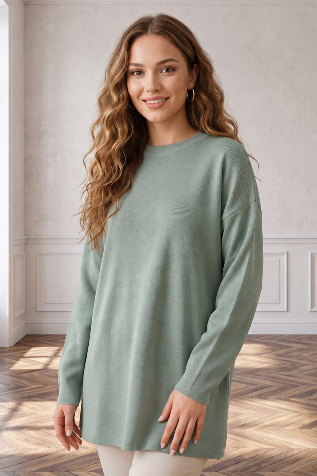BNG Women Triko Tunik R7183 Mint Yeşili - Calpulalpan