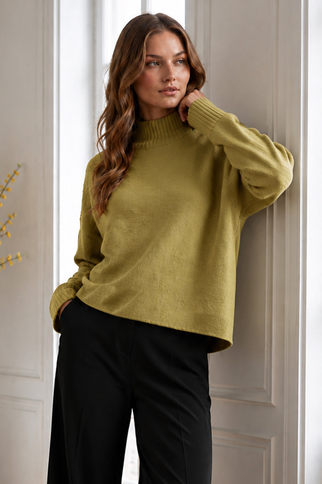 BNG Women Triko Kazak R4515 Yağ Yeşili - Xalapa