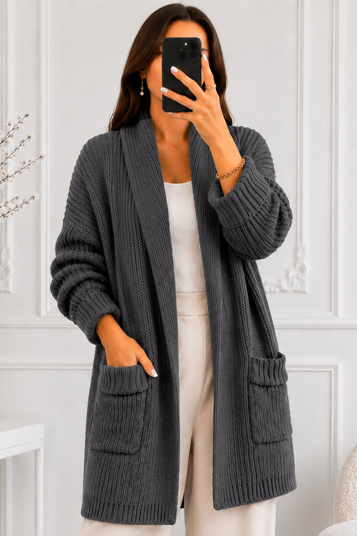 BNG Women Cepli Triko Hırka R4596 Antrasit - Sion