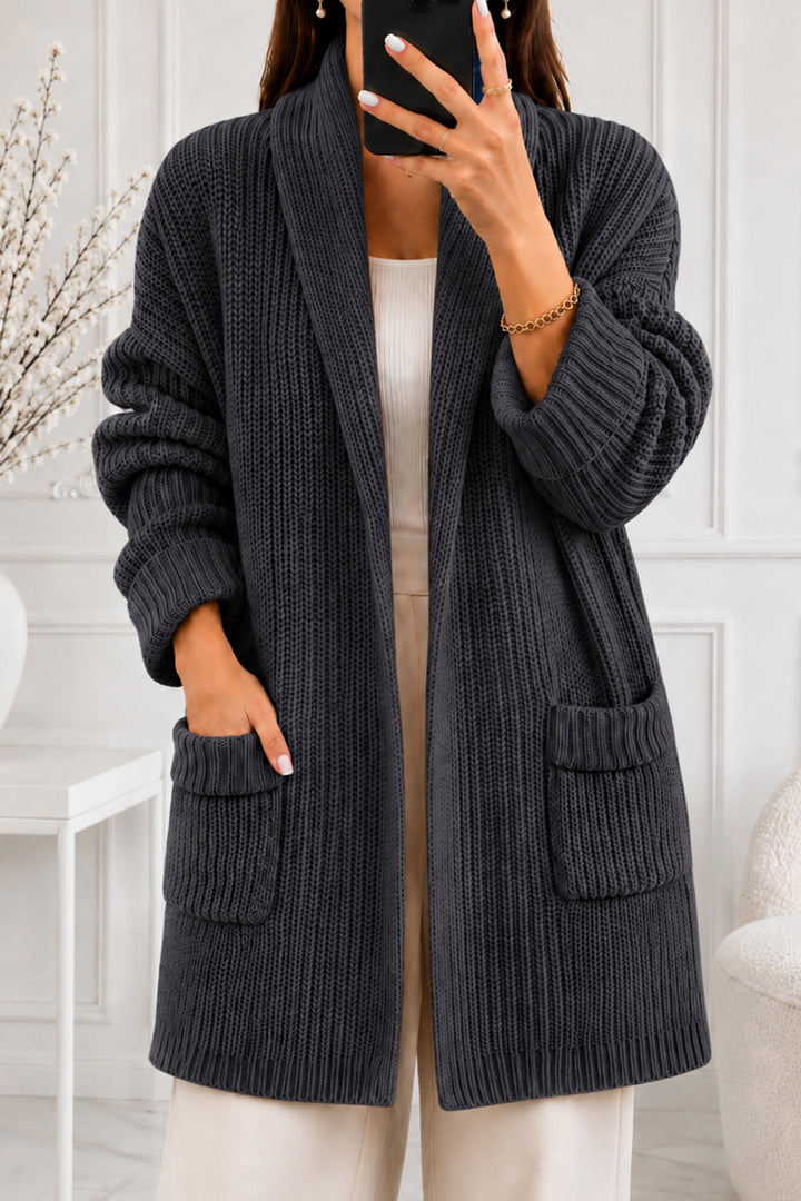 BNG Women Cepli Triko Hırka R4596 Antrasit - Sion