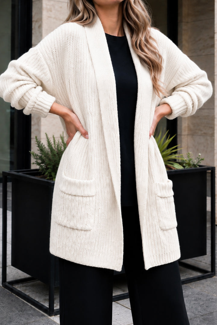 BNG Women Cepli Triko Hırka R4596 Ekru - Breda
