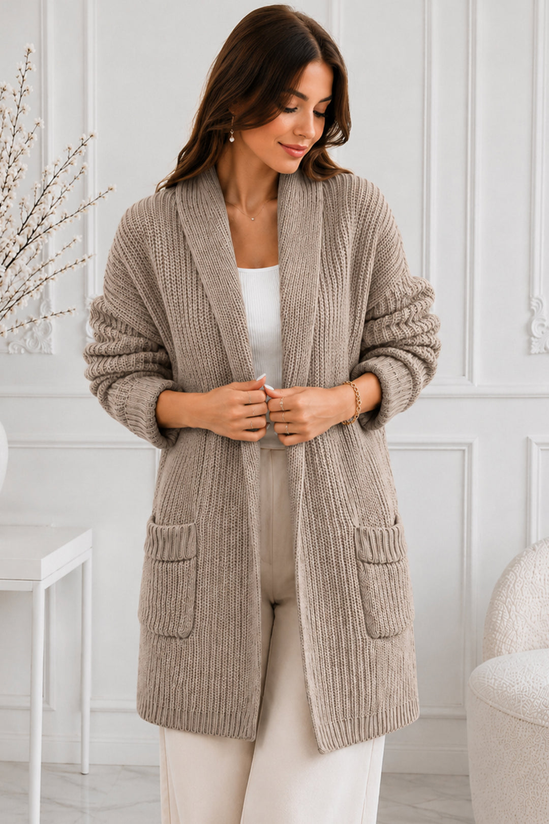 BNG Women Cepli Triko Hırka R4596 Vizon - Ciudad Mante