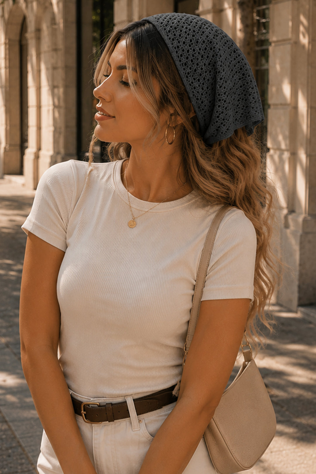 BNG Women Kadın File Model Bandana 7077 Antrasit - Jesús María