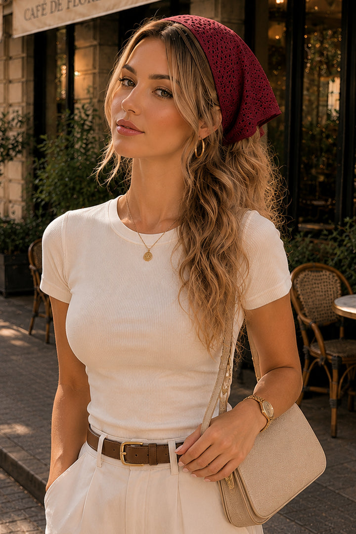 BNG Women Kadın File Model Bandana 7077 Bordo - Brăila