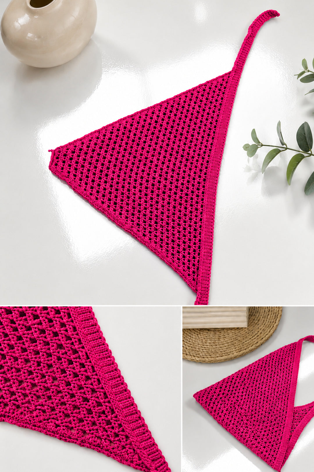BNG Women Kadın File Model Bandana 7077 Fuşya - Agua Prieta