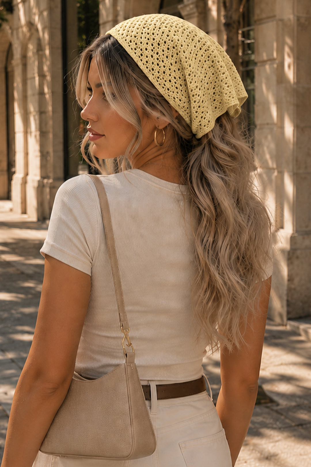 BNG Women Kadın File Model Bandana 7077 Sarı - Ieper