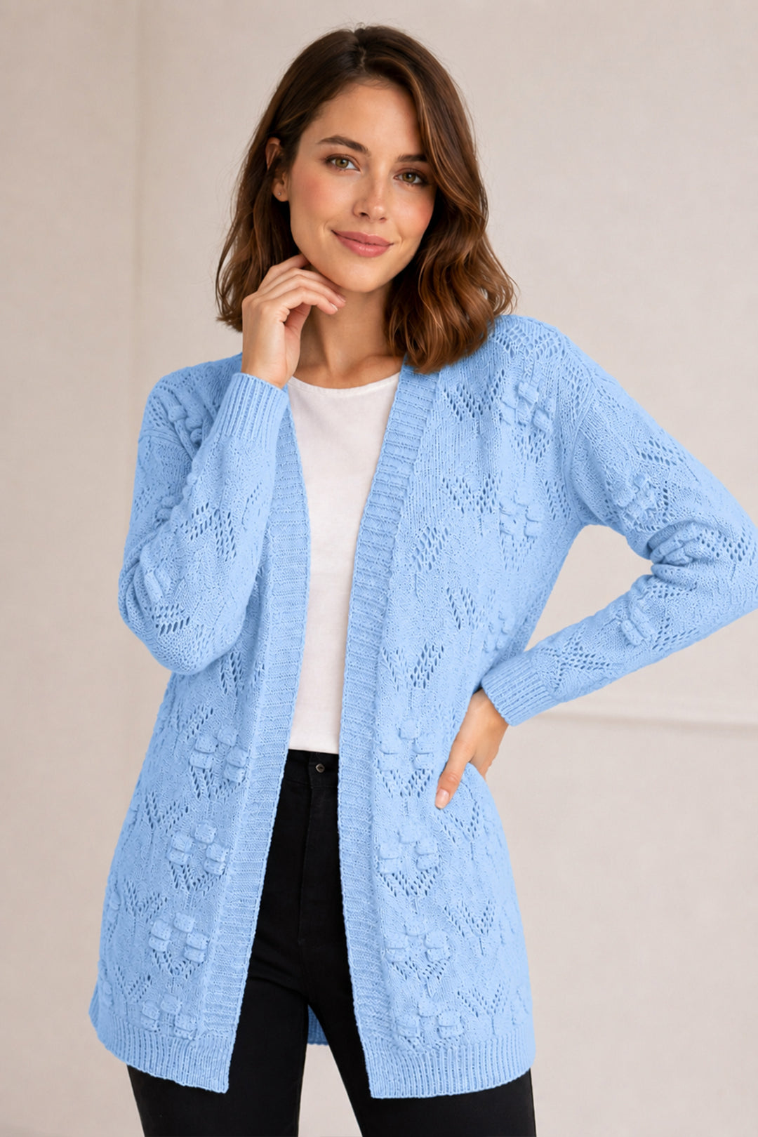 BNG Women Yazlık Pamuk Hırka R4551 Bebe Mavisi - Parkland
