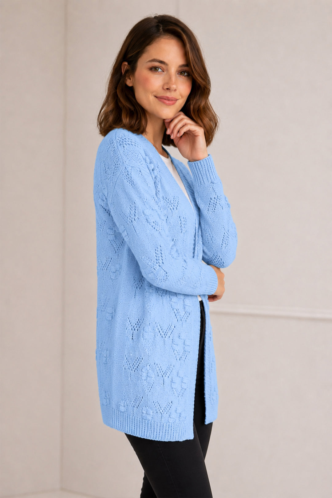 BNG Women Yazlık Pamuk Hırka R4551 Bebe Mavisi - Parkland