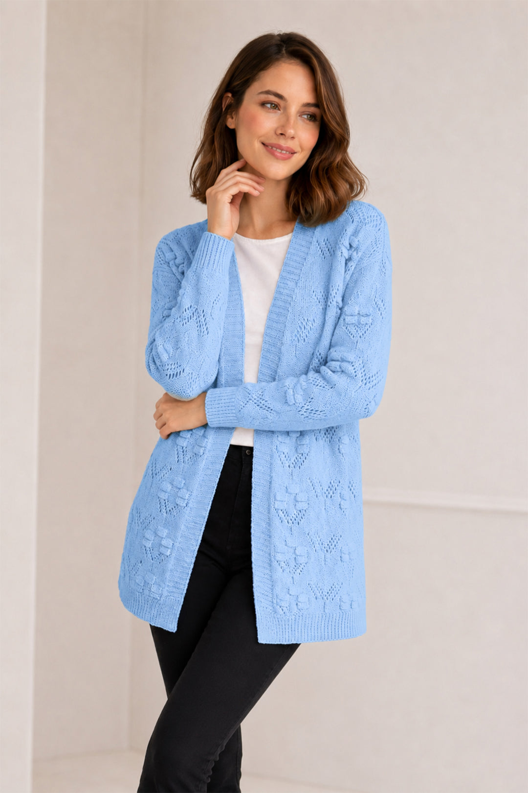 BNG Women Yazlık Pamuk Hırka R4551 Bebe Mavisi - Parkland