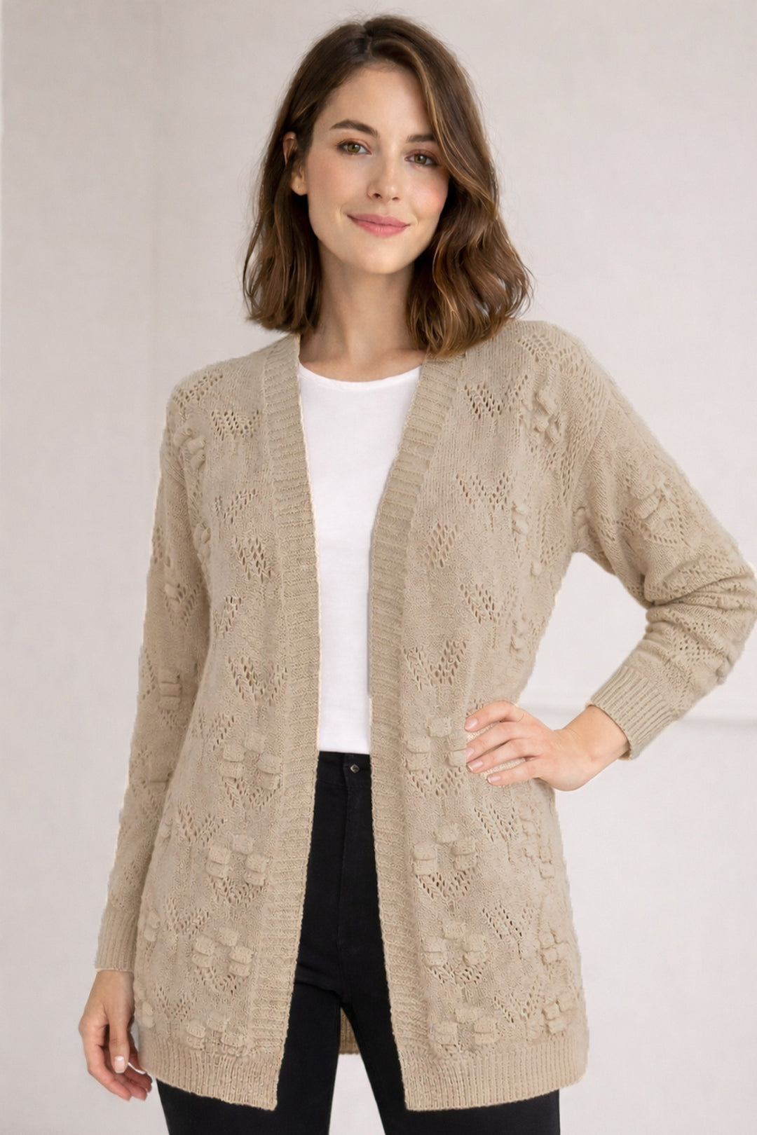 BNG Women Yazlık Pamuk Hırka R4551 Bej - St. George