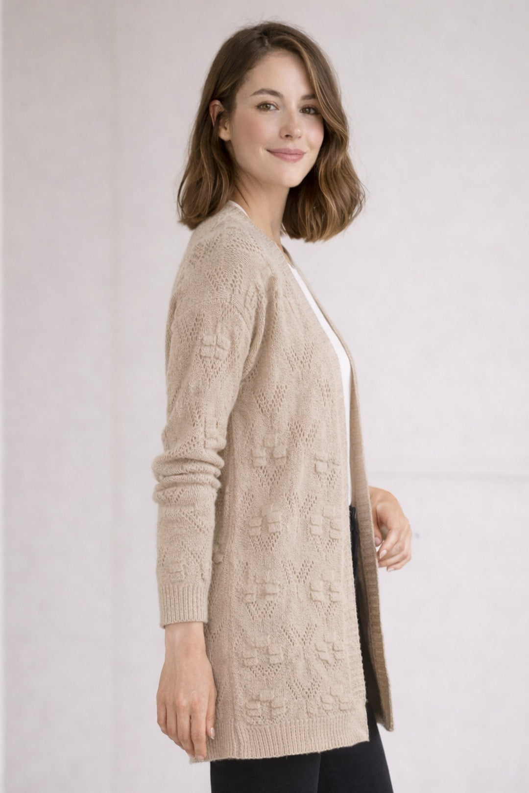 BNG Women Yazlık Pamuk Hırka R4551 Bej - St. George