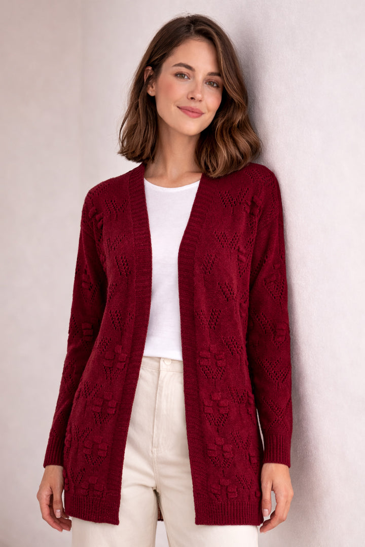 BNG Women Yazlık Pamuk Hırka R4551 Bordo - Ixtlahuacán de los Membrillos