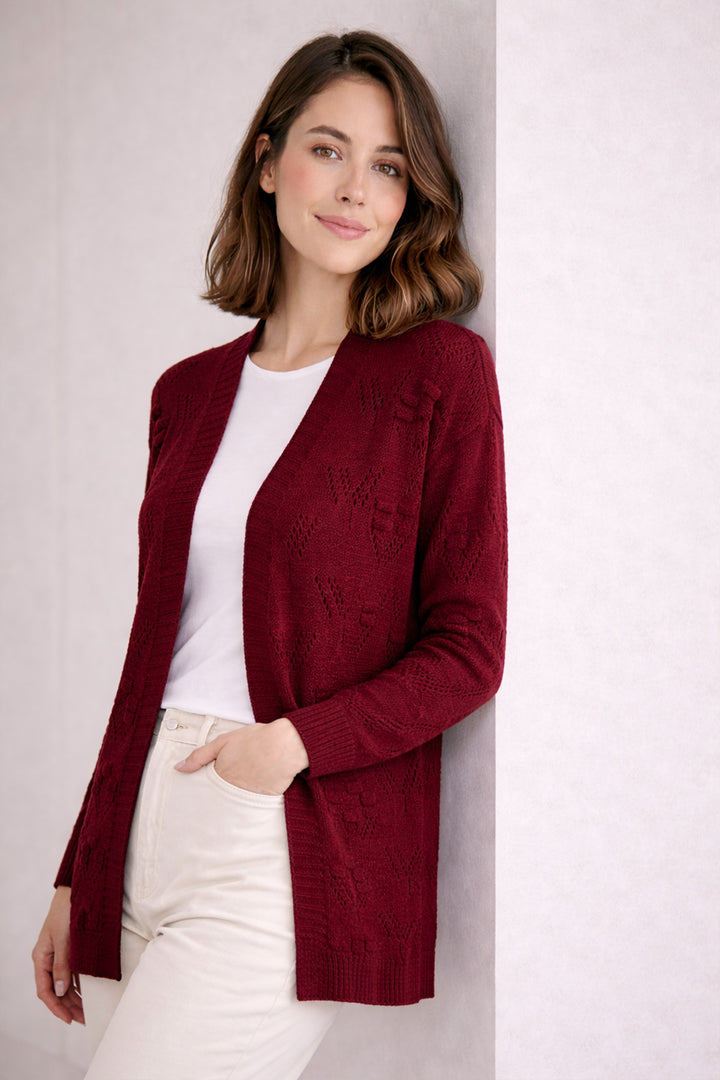 BNG Women Yazlık Pamuk Hırka R4551 Bordo - Ixtlahuacán de los Membrillos