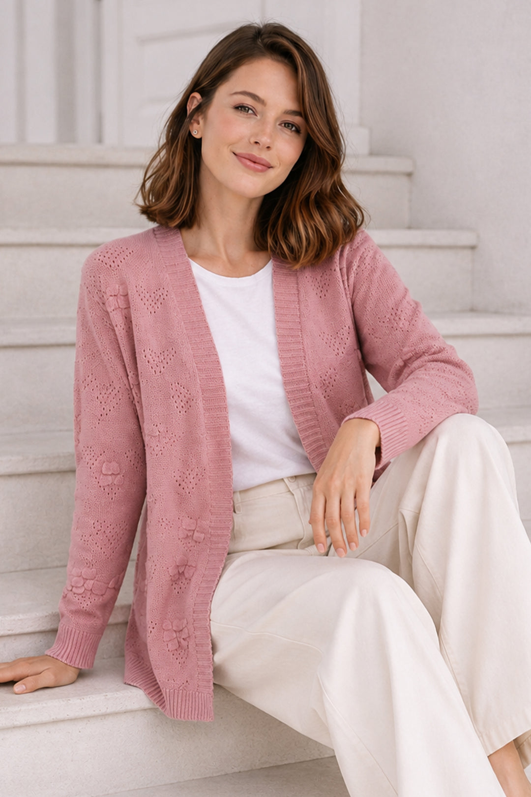BNG Women Yazlık Pamuk Hırka R4551 Gül Kurusu - Frederick