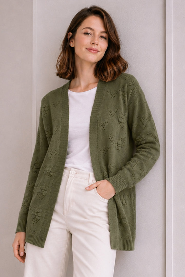BNG Women Yazlık Pamuk Hırka R4551 Haki - Irvine