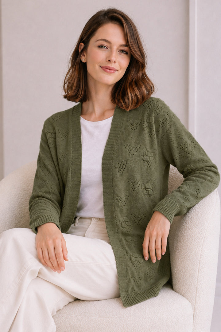 BNG Women Yazlık Pamuk Hırka R4551 Haki - Irvine