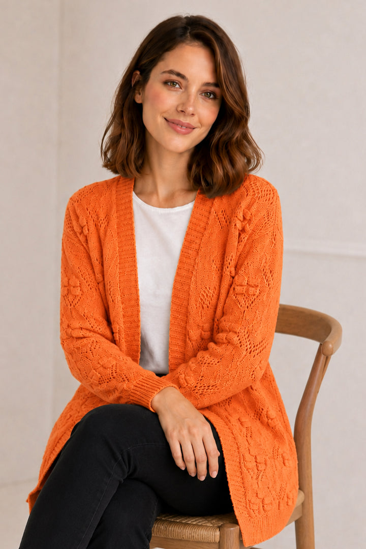 BNG Women Yazlık Pamuk Hırka R4551 Oranj - Concord